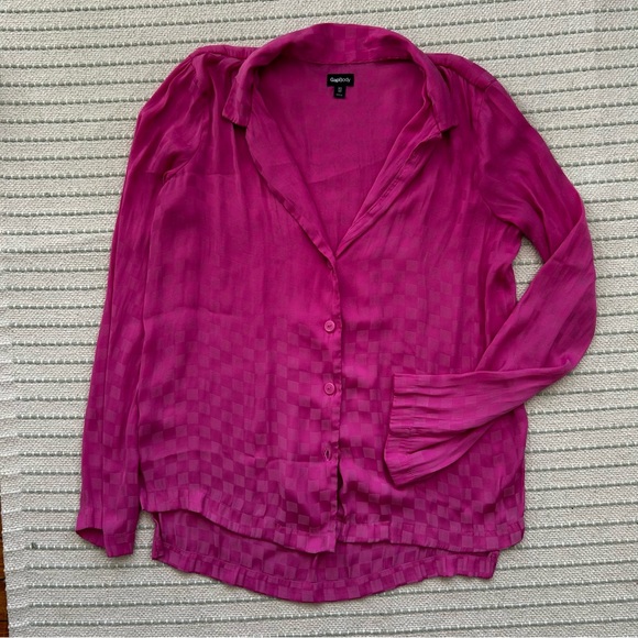 GAP BODY Pink Checkered Satin Pajama Set - Picture 2 of 4